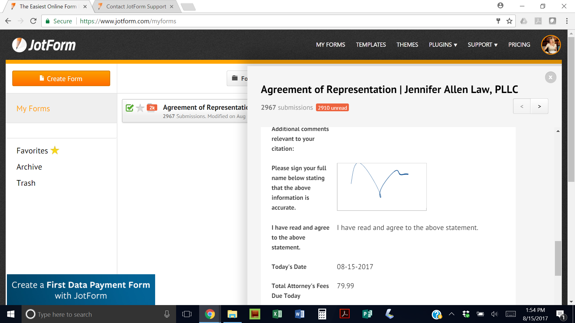 How do I get the text in general text boxes on the form to be included